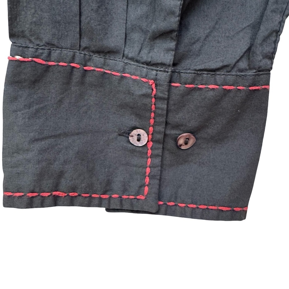 NWT NATURAL LIFE Cotton Button Front Shirt Dress With Embroidered Star Patches M - Picture 11 of 15